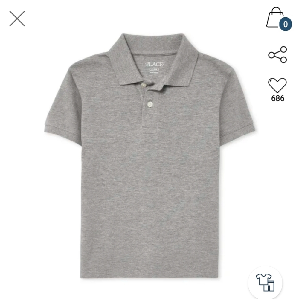 Childrens Place Boys print polo Sz 14 NWT